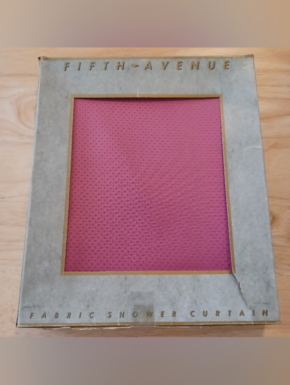 NIB Vintage Fifth Avenue Pink Fabric Shower Curtain Textured Jacquard Bathroom